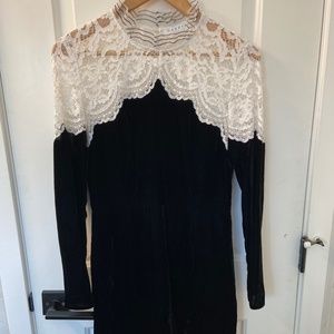 Sandro sexy velvet lace back dress